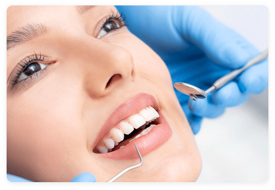 A patient having a clear aligner fitted