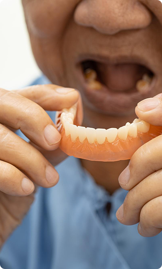 A natural-looking partial denture replacing missing teeth