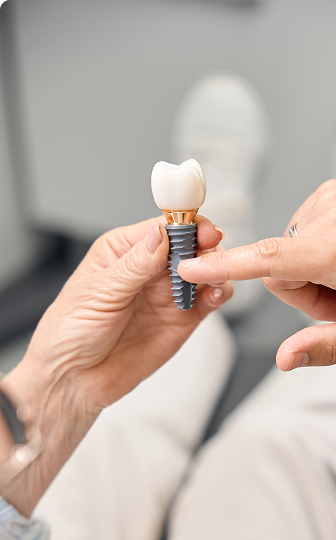 A dental implant with its custom crown restoration