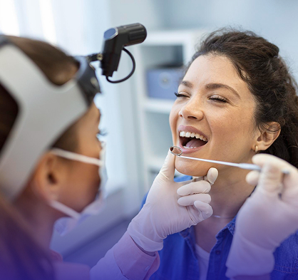 A routine dental exam and cleaning at Dentistry at Millennium Park