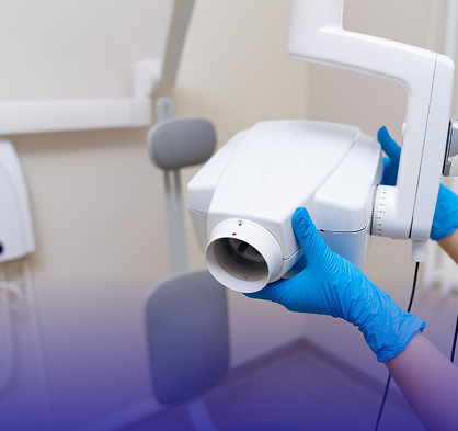 An intraoral camera showing a patient their teeth