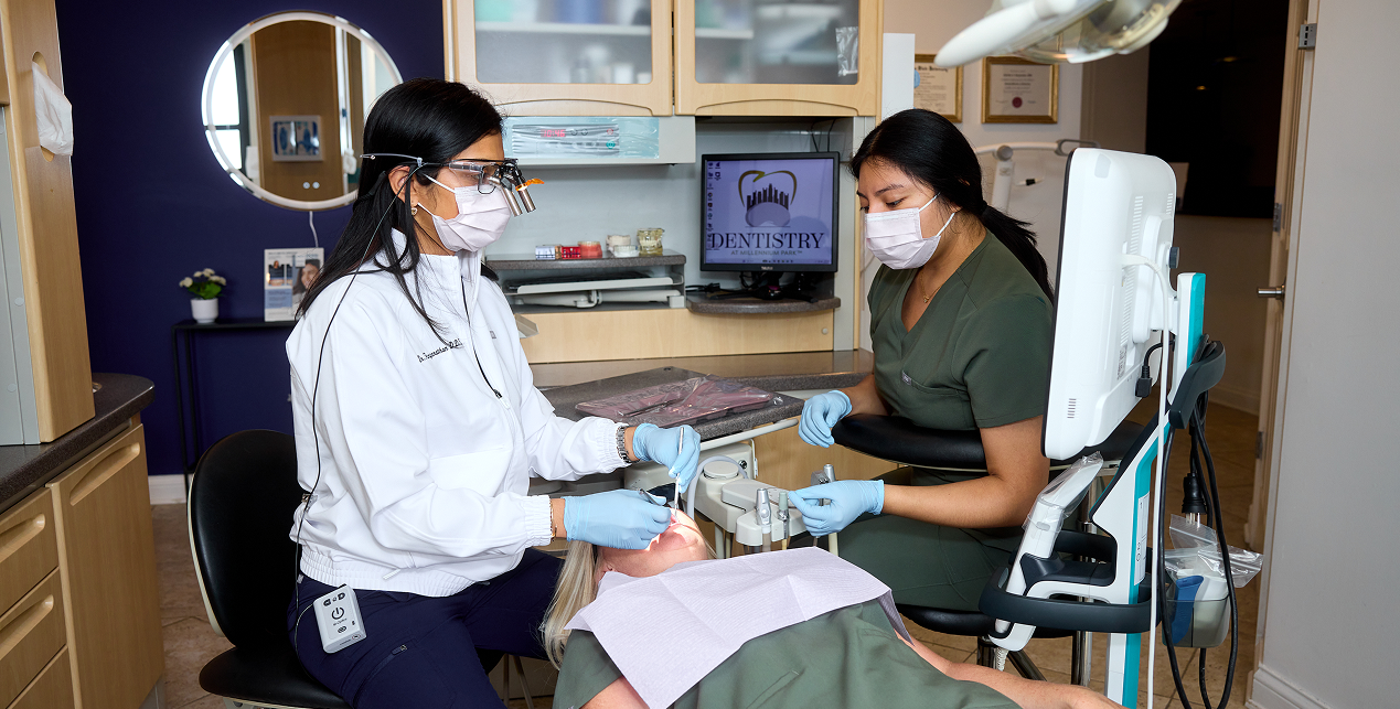 Dentistry at Millennium Park team welcoming a patient