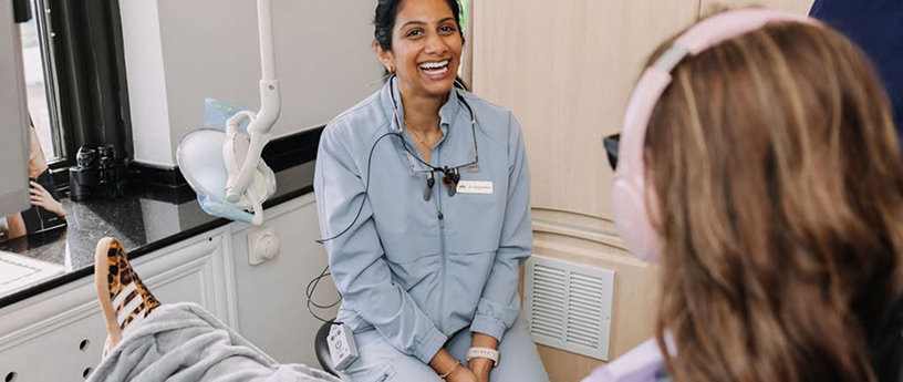 Dentist consultation with patient